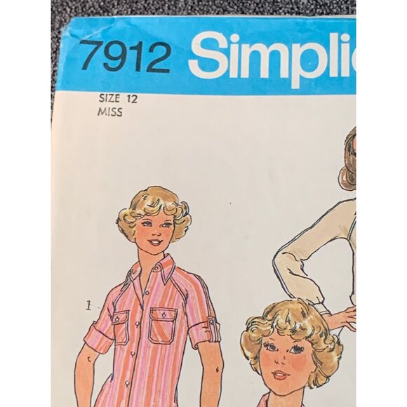 Simplicity Misses Shirt Sewing Pattern sz 12 7912 - uncut - Picture 2 of 3